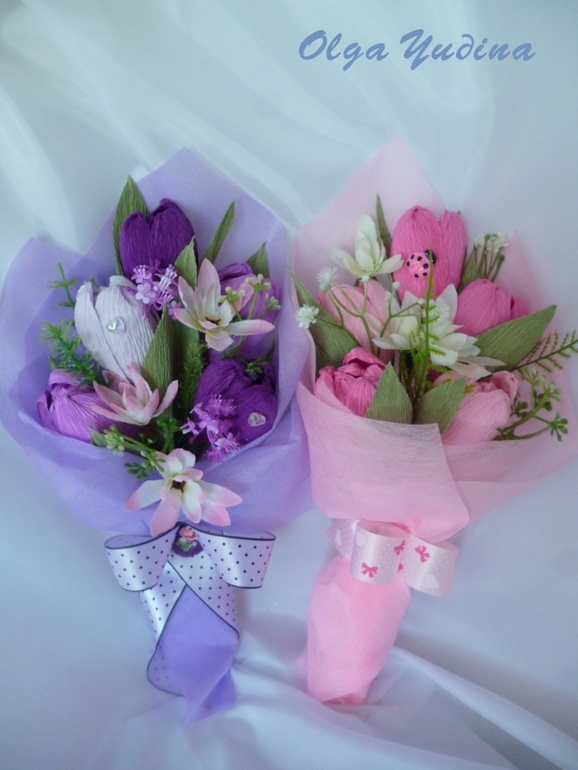 Первая сумочка. первый букет из органзы и прочее,прочее.