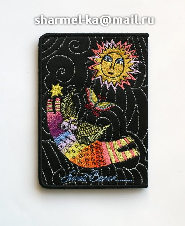 Вышитая обложка на паспорт