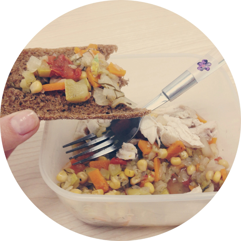 Мой ппшный обед на работе:)