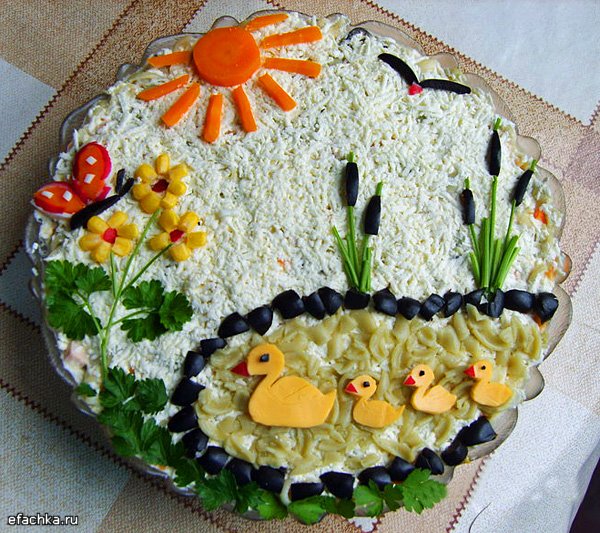 Подборка оформлений салатов