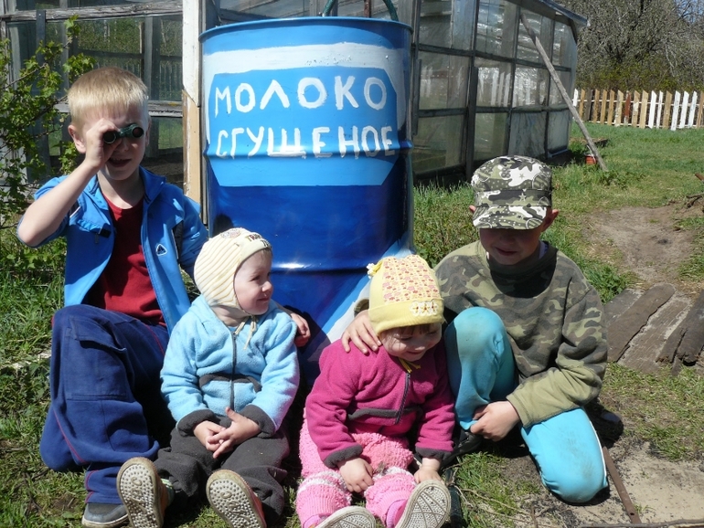 На даче