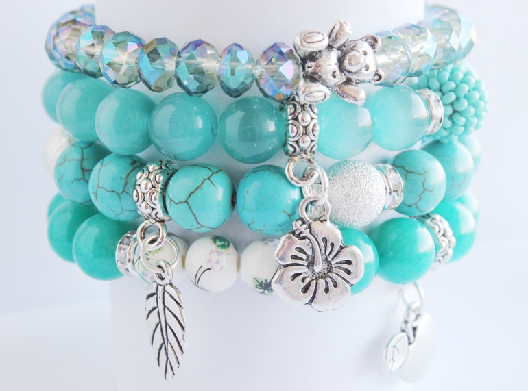 Комплект браслетов "Бирюзовый"