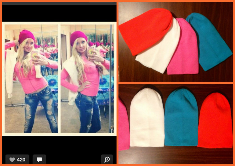 Добавила цветные шапки) 450р!