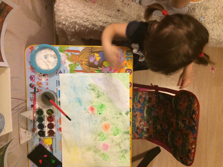 Художка он-лайн. Рисование солью.