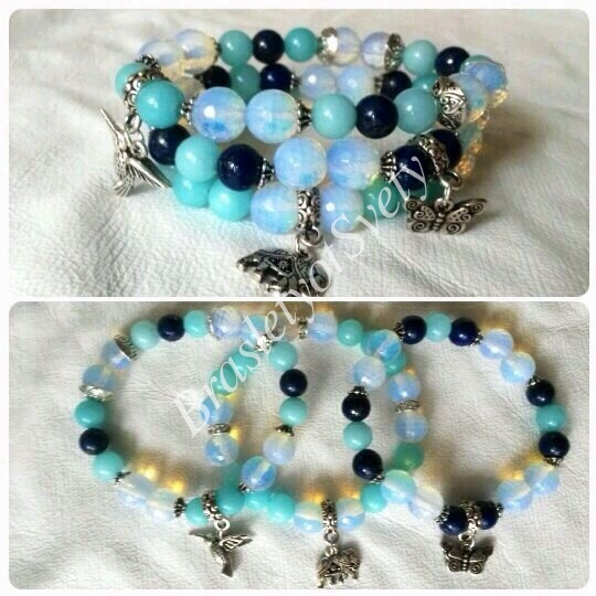 Браслеты с именами из натуральных камней