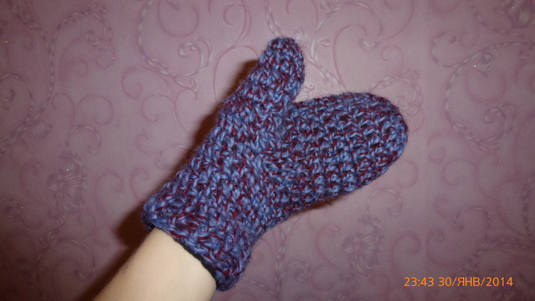 варежки крючком