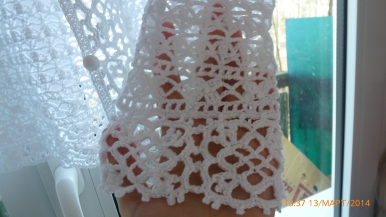 ажурный жакет с планкой из мотивов