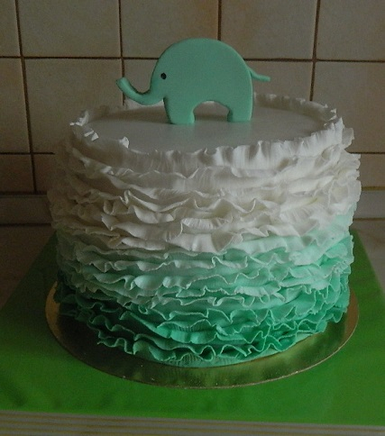 Два тортика со слоником цвета Мяты)))