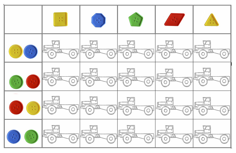 Автомобильный завод, банки с леденцами – игры с геометрическими пуговицами