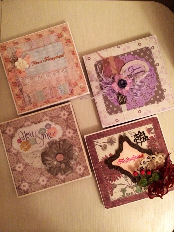 Открытки в подарочных коробочках