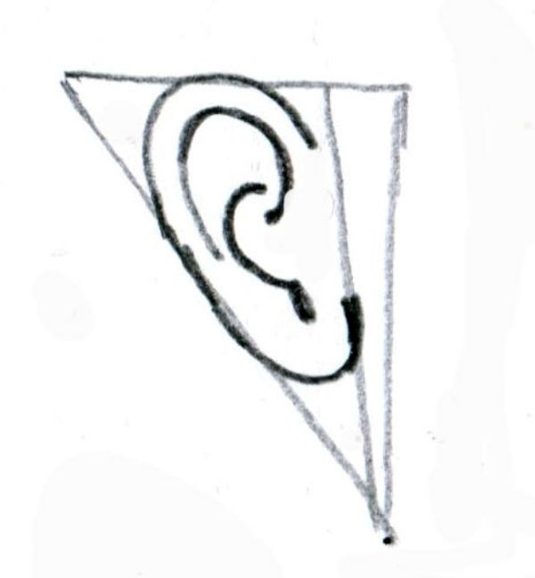 Продолжаем рисовать мамин портрет. Учимся рисовать ухо