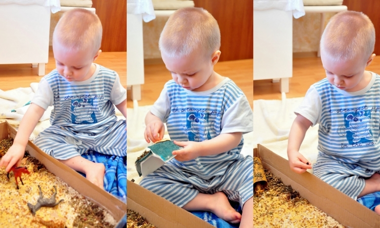 Домашнее извержение вулкана + тактильная саввана.