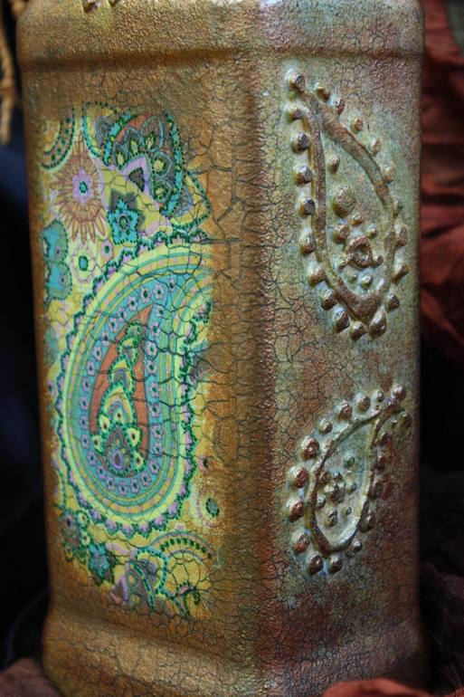 Мастер-класс по бутылке «Загадочная Индия».