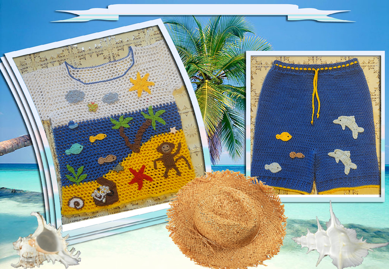 Комплект крючком для мальчика