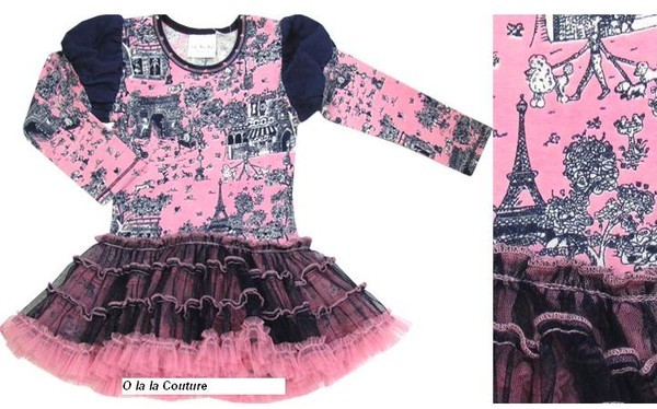 OlalaCouture 5л платье ПАРИЖ дл\рук (розовое с синим) - 1500 руб