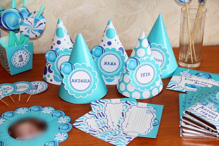 Бирюзовый конфетный набор для мальчика.