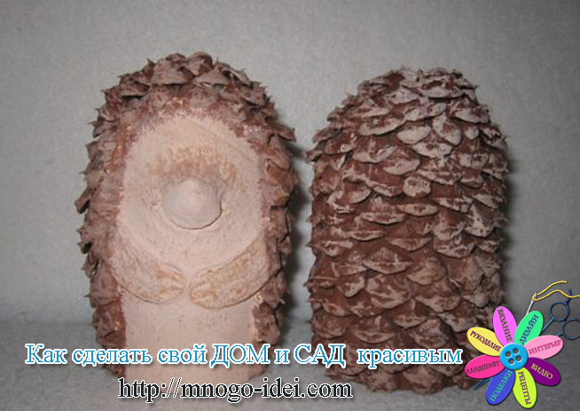 ежики из шишек