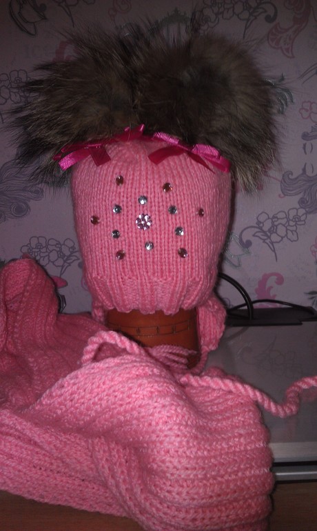 шапочка с шарфиком на заказ