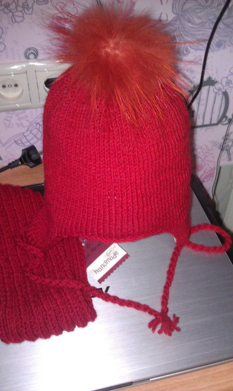 шапочка с шарфиком на заказ