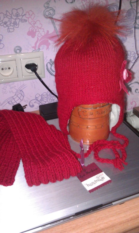 шапочка с шарфиком на заказ